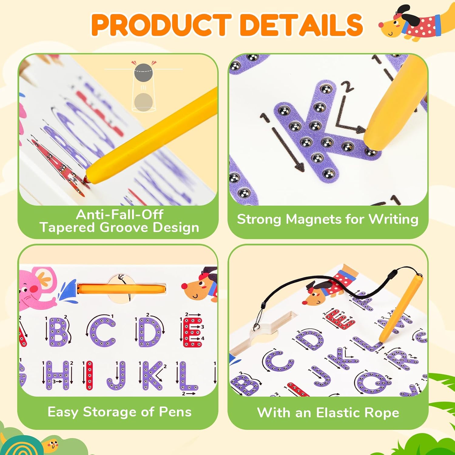 Thumbnail 6 de JoyCat Magnetic Animal Letter Tracing Board, Double-Sided ABC Writing Toy