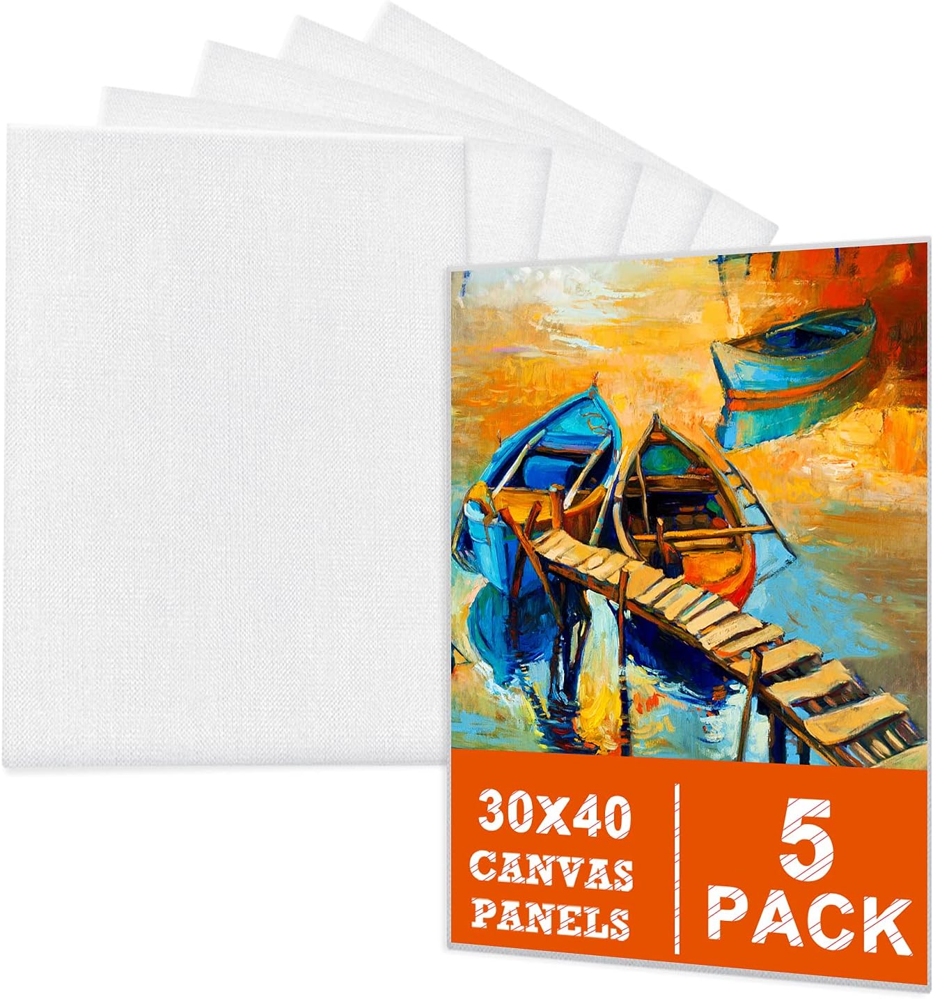 5 Pack Blank Painting Canvases 30 x 40 cm (12 x 16) for Acrylic, Oil & More