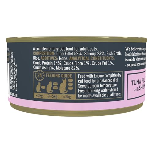 Thumbnail 2 de Encore Natural Adult Wet Cat Food: Tuna with Shrimp in Broth in 16 x 70g Tins