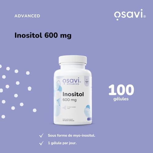 Detalle 2 de Osavi Inositol 600 mg – 100 gélules véganes, Myo-Inositol pour l’équilibre hormonal et le bien-être