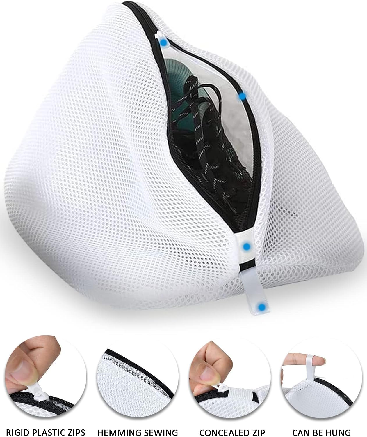 Detalle 2 de Dmjia Wäschenetz Schuhe – 2 Stück Schuhbeutel Netz mit Reißverschluss (38 x 21 x 23 cm) aus Polyester
