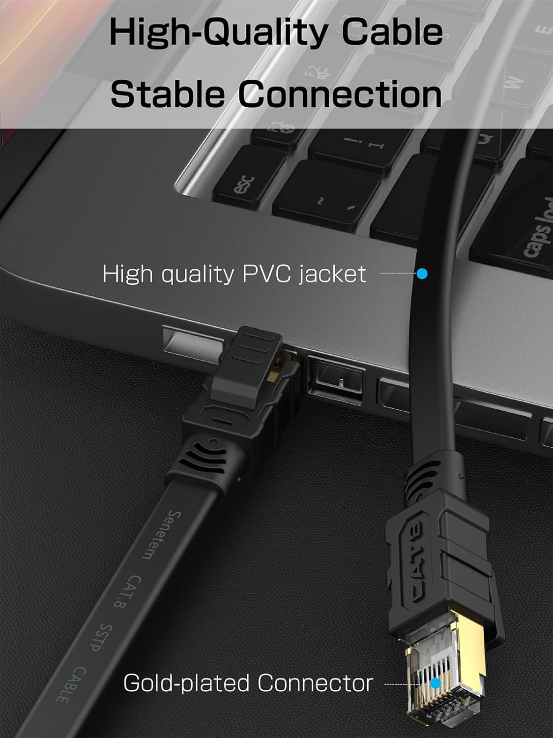 Thumbnail 3 de Senetem Cat 8 100FT Ethernet Cable