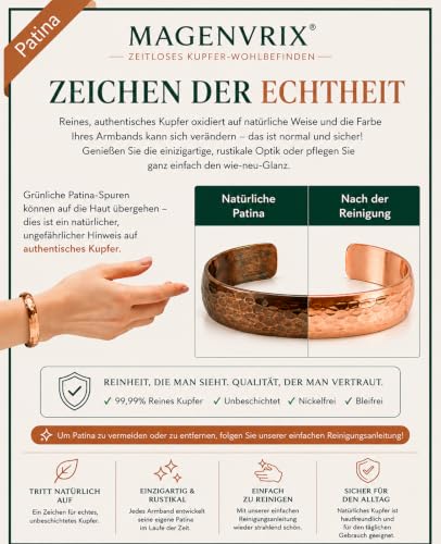 Thumbnail 4 de MAGENVRIX Kupferarmband aus 99,99 % reinem Kupfer, verstellbar