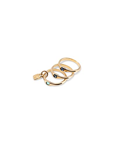 Thumbnail 1 de UNO de 50: Anillo Triple en Aleación Bañado en Oro de 18K con Cristales Facetados