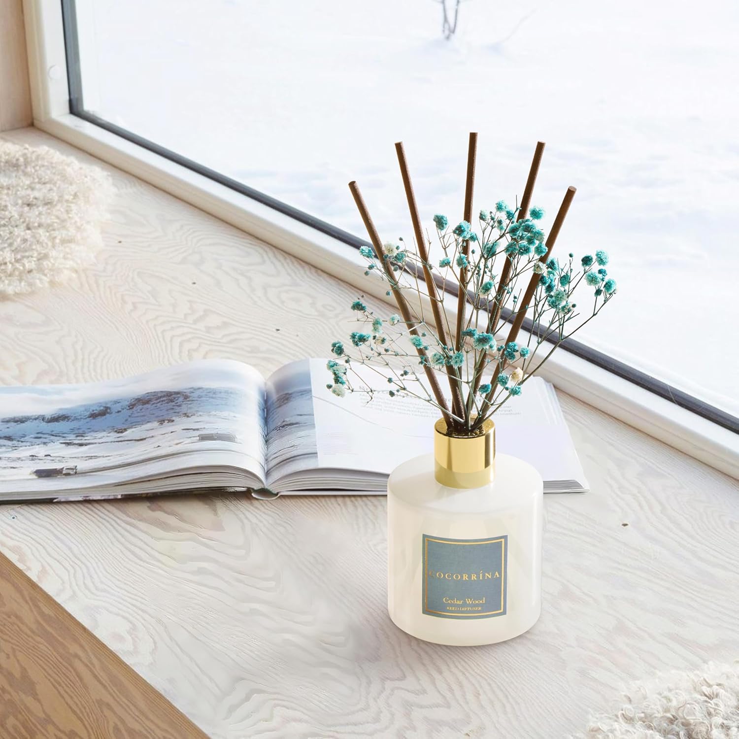 Thumbnail 2 de COCORRÍNA Raumduft Reed Diffuser mit 8 Duftstäbchen (200 ml) Cedar Wood