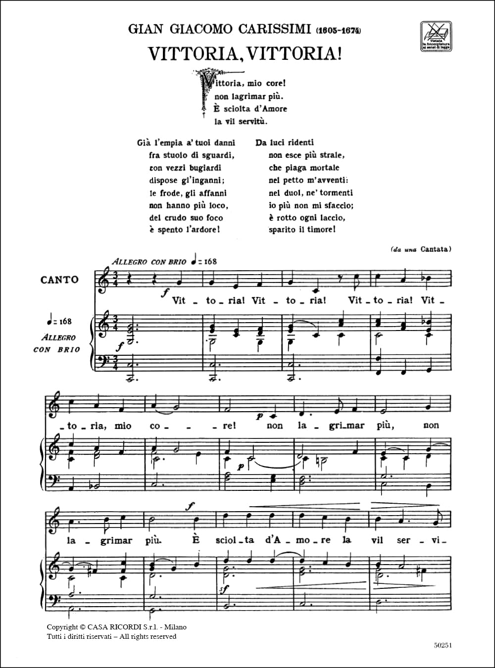 Detalle 2 de Arie antiche: 30 arie vol. 1 – italiensk musikbok