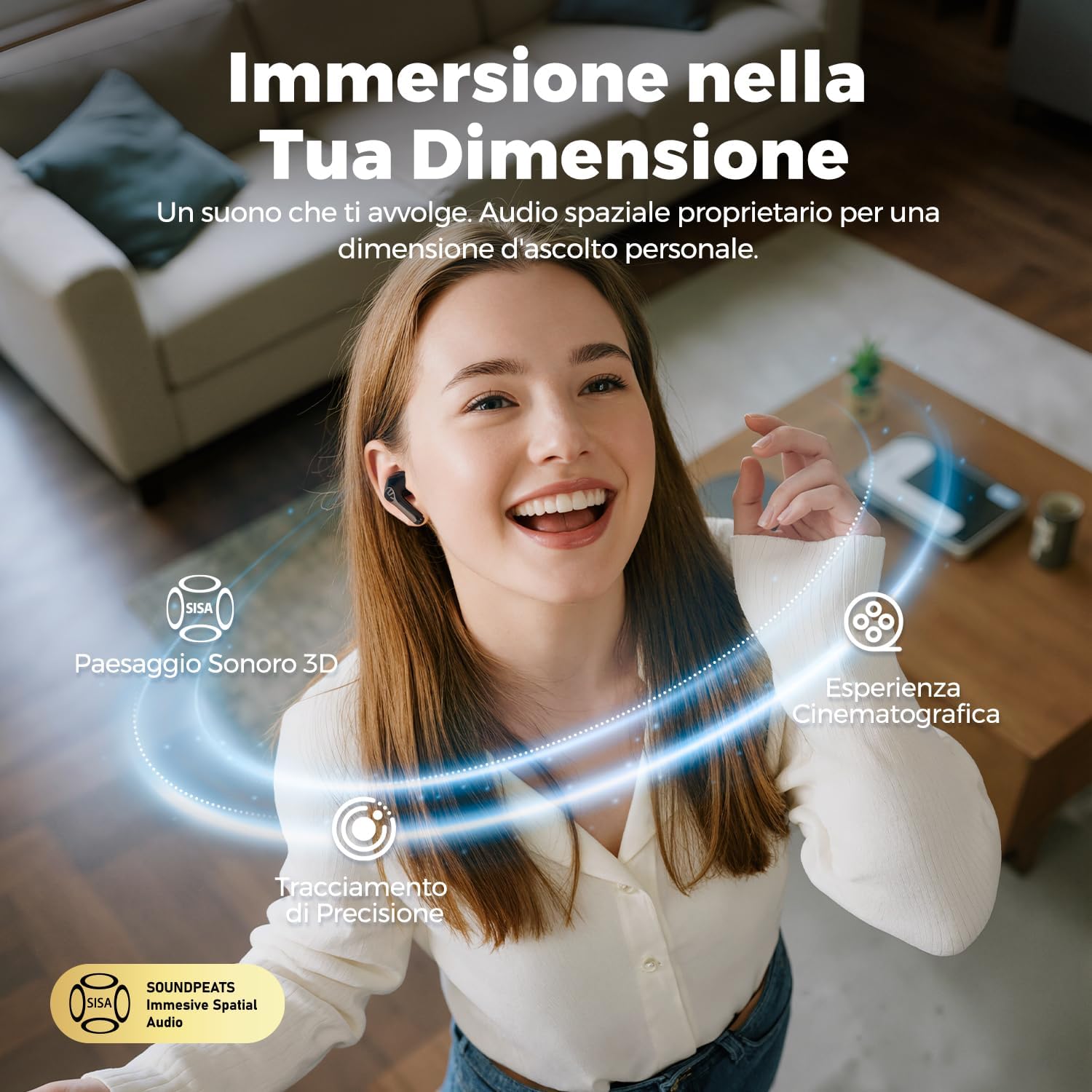 Thumbnail 6 de SoundPEATS Air6 HS Cuffie Bluetooth 6.0 semi-in-ear con LDAC e autonomia fino a 45 ore