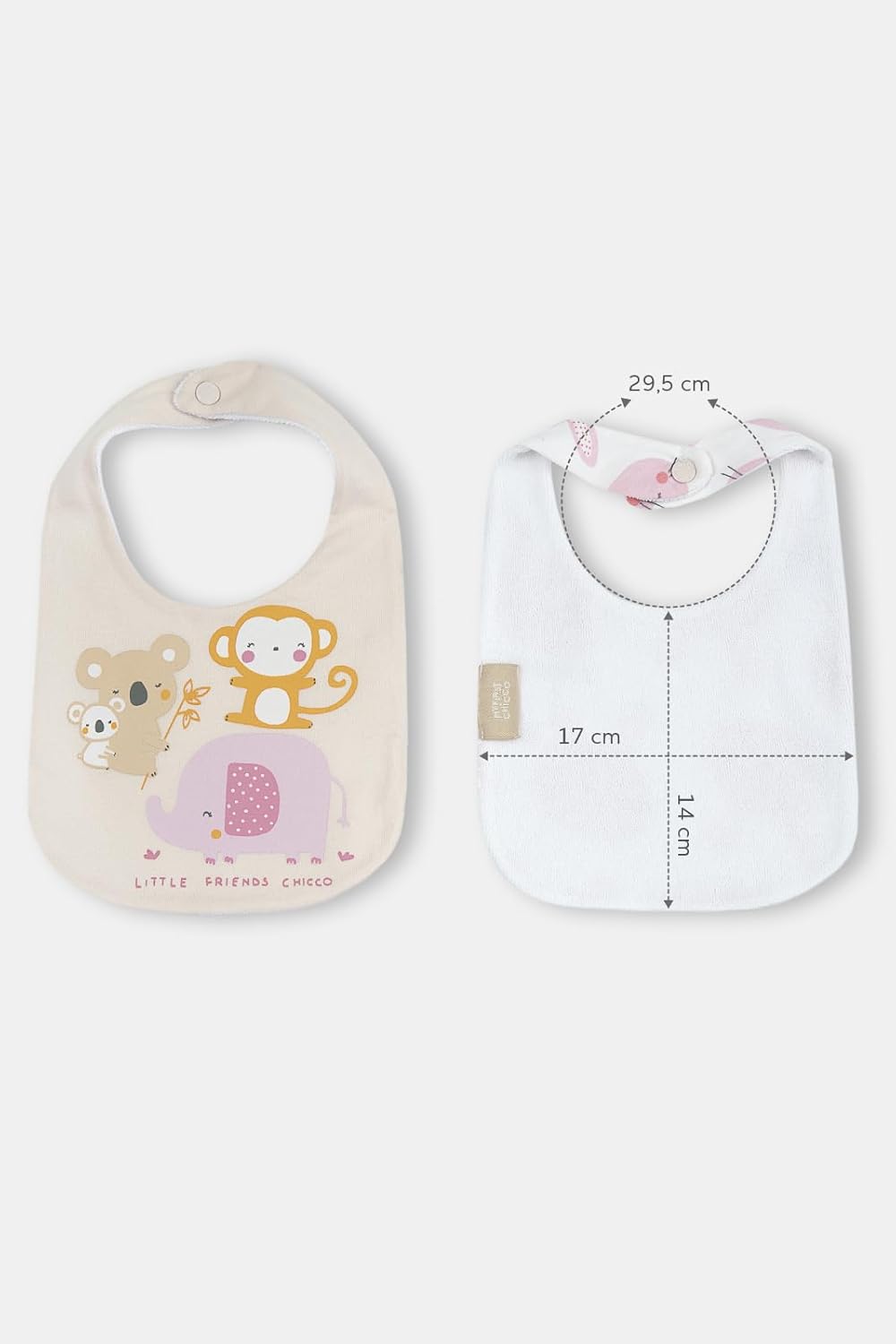 Thumbnail 1 de Chicco Lot de 5 Bavoirs Bébé en Coton Doux – Taille Unique, Design Italie