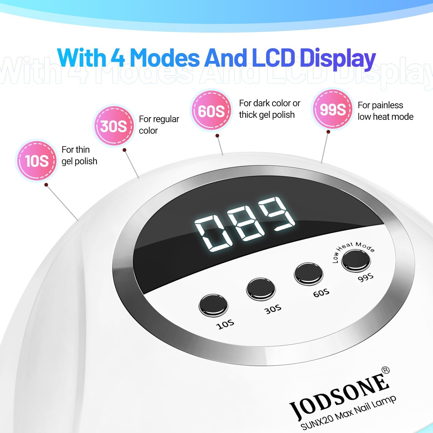 Thumbnail 2 de JODSONE X20: Lampada UV LED per Unghie da 320W con Sensore IR e Base Rimovibile