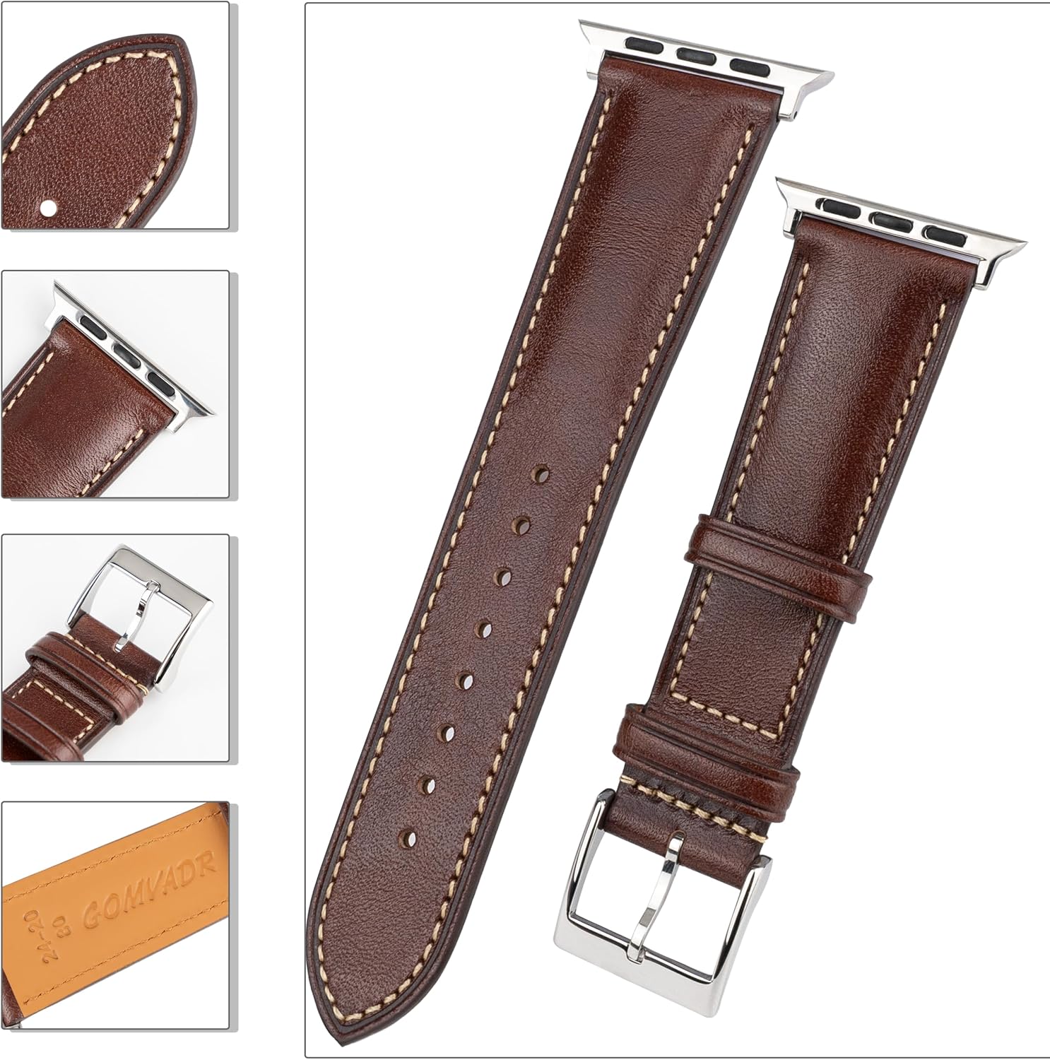Thumbnail 6 de Gomvadr leather straps replacement for Apple Watch (42/44/45/49 mm, Ultra & Series)