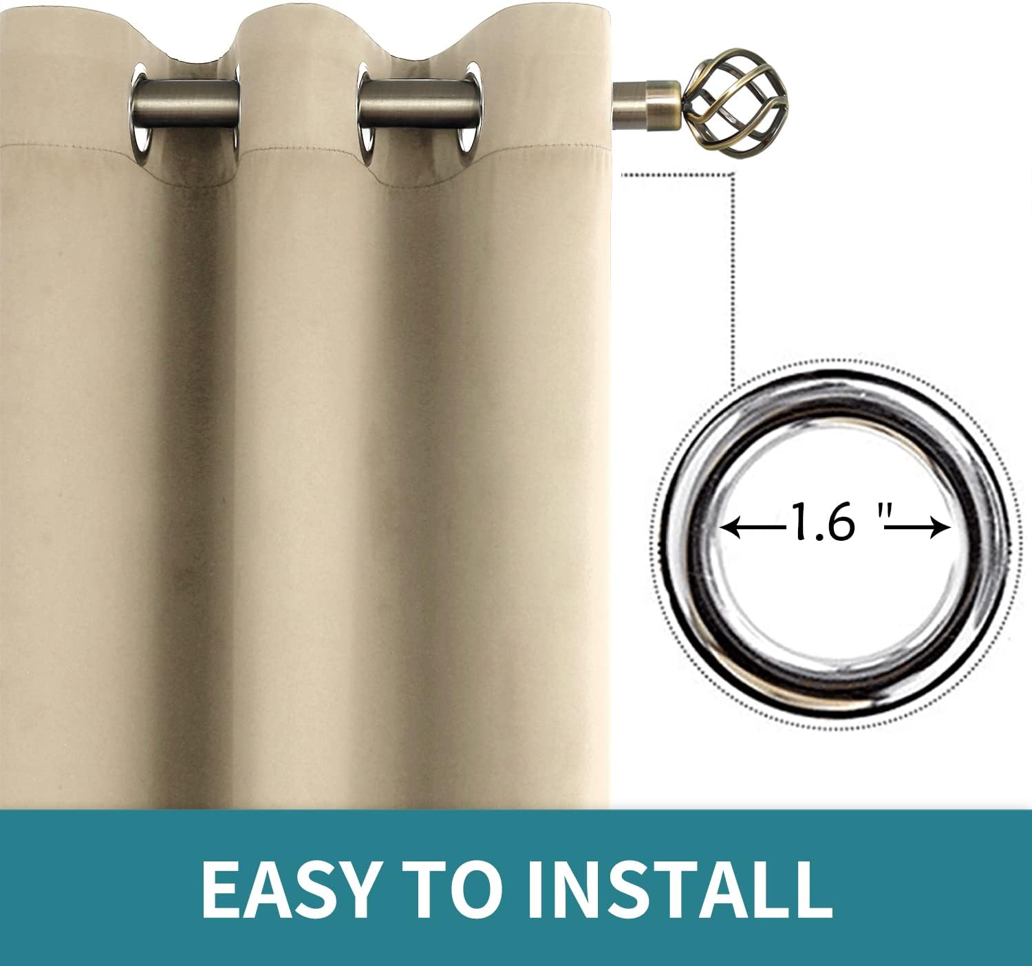 Detalle 1 de BGment Short Curtains, 38 x 54 Inch