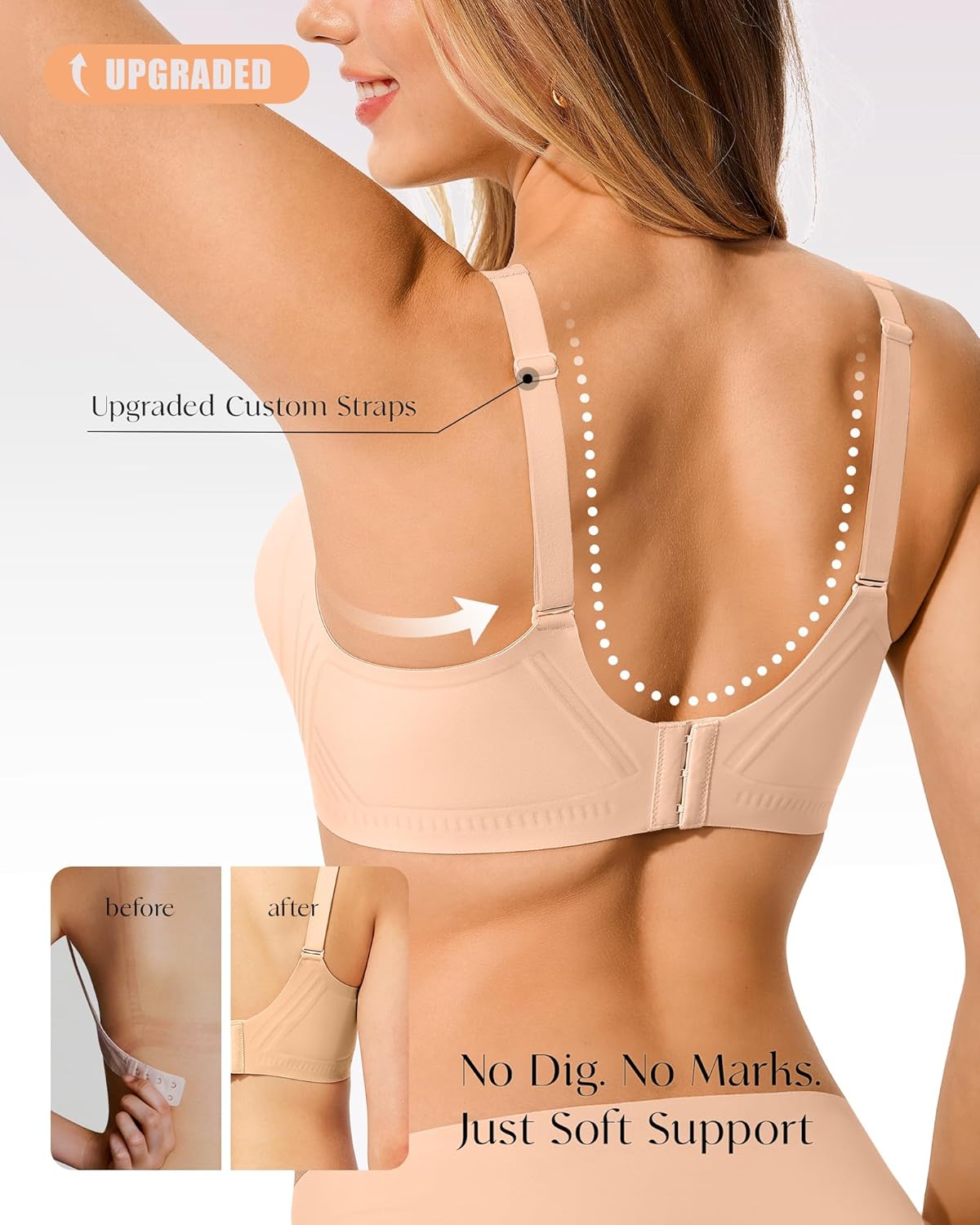 Detalle 2 de LetsJoli 2026 Jelly Bras for Women – Wireless Deep V Seamless Push-Up Bralette