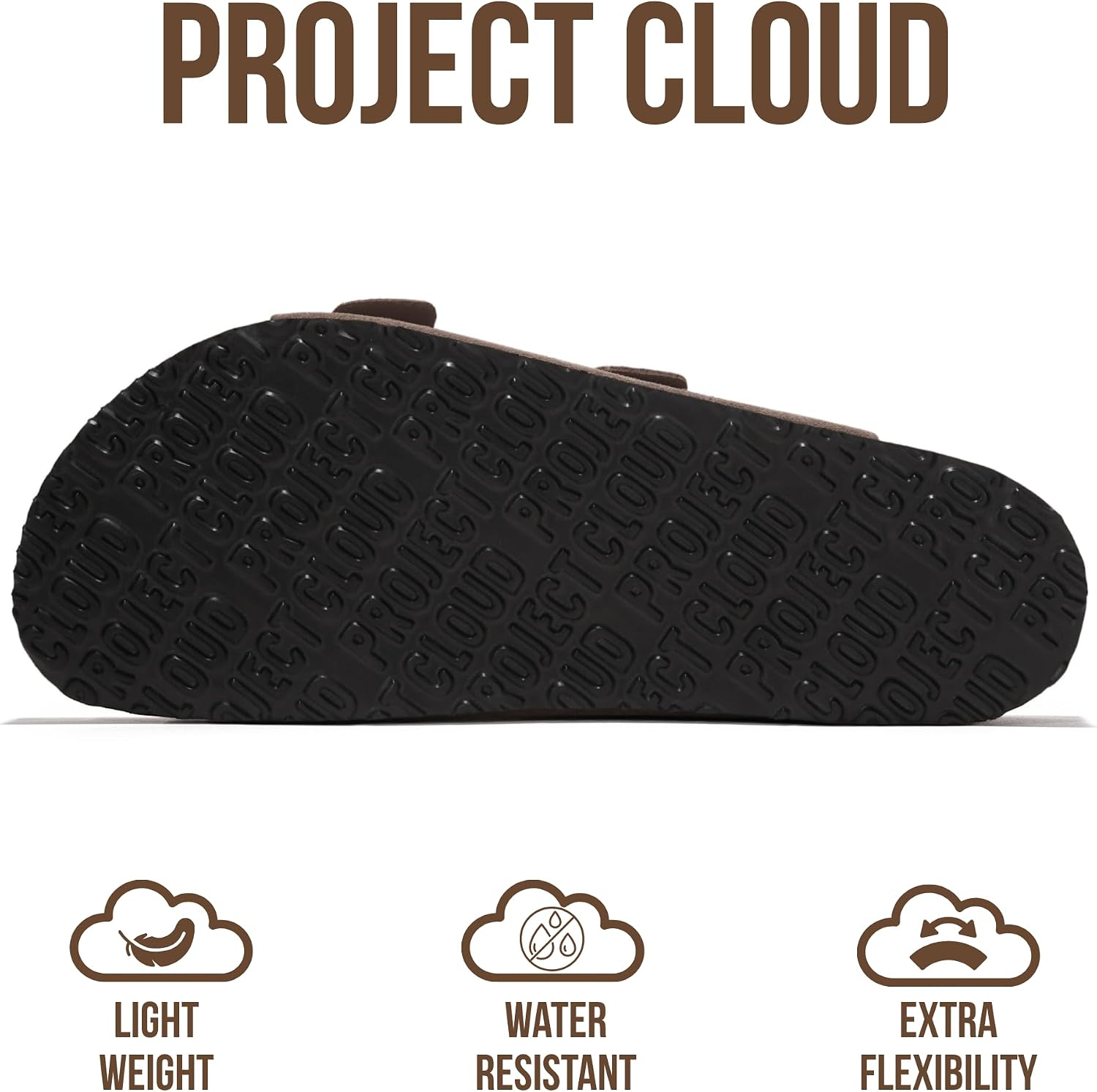 Detalle 2 de Project Cloud Heritage Memory Foam Leather Slide Sandals for Men (Cork Footbed)