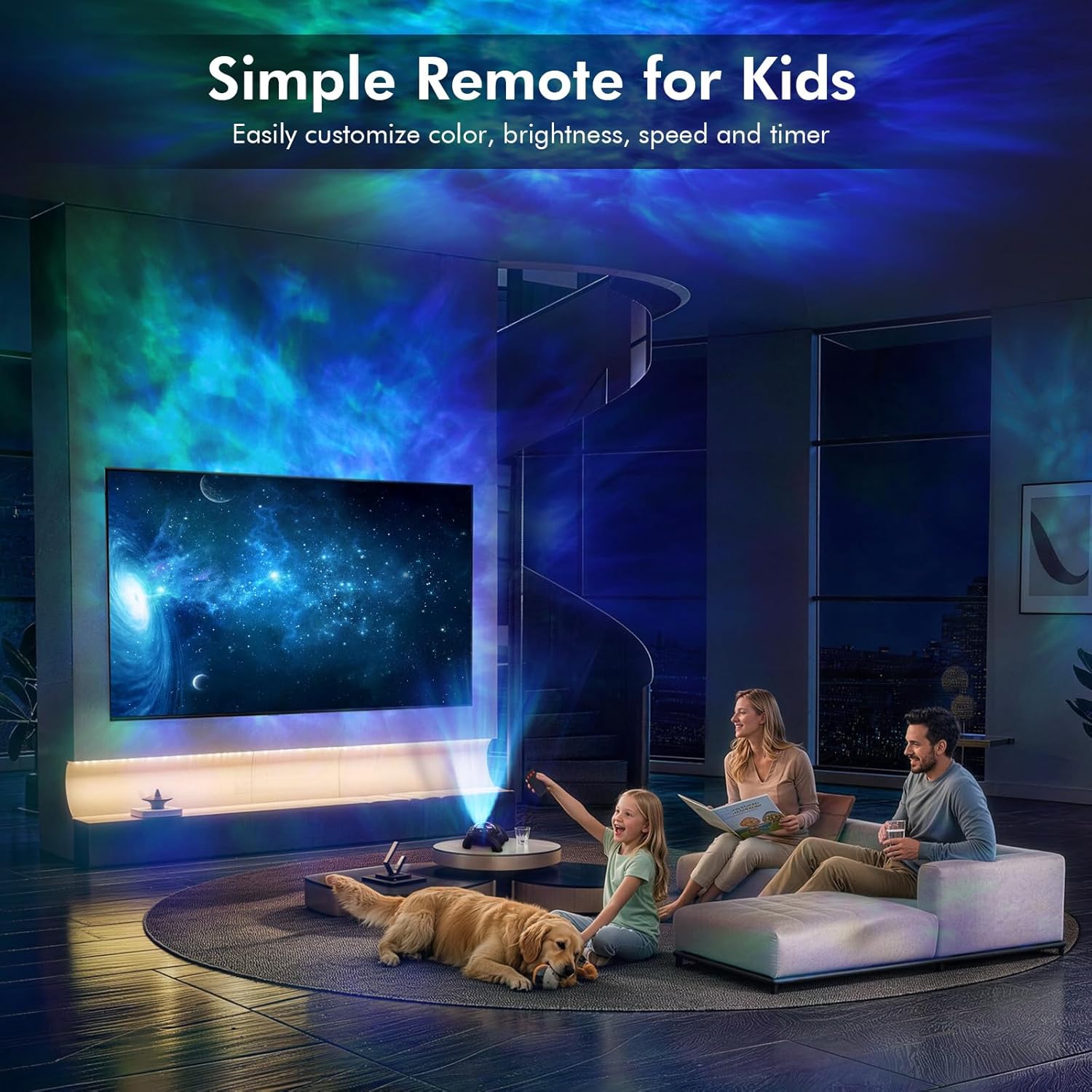 Detalle de Rossetta Dual Lens Galaxy Star Projector with 58 Light Effects, Bluetooth