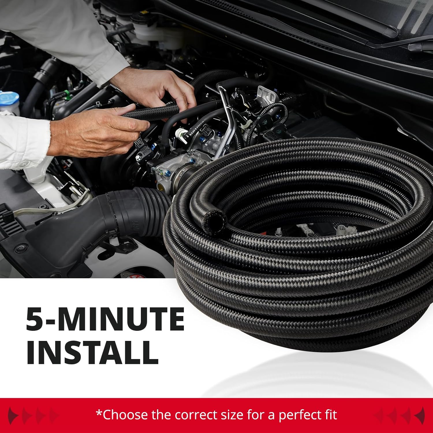 Thumbnail 6 de EVIL ENERGY 6AN Braided Fuel Line Kit with 20 ft Nylon-Reinforced Hose and 10 SAE Ends