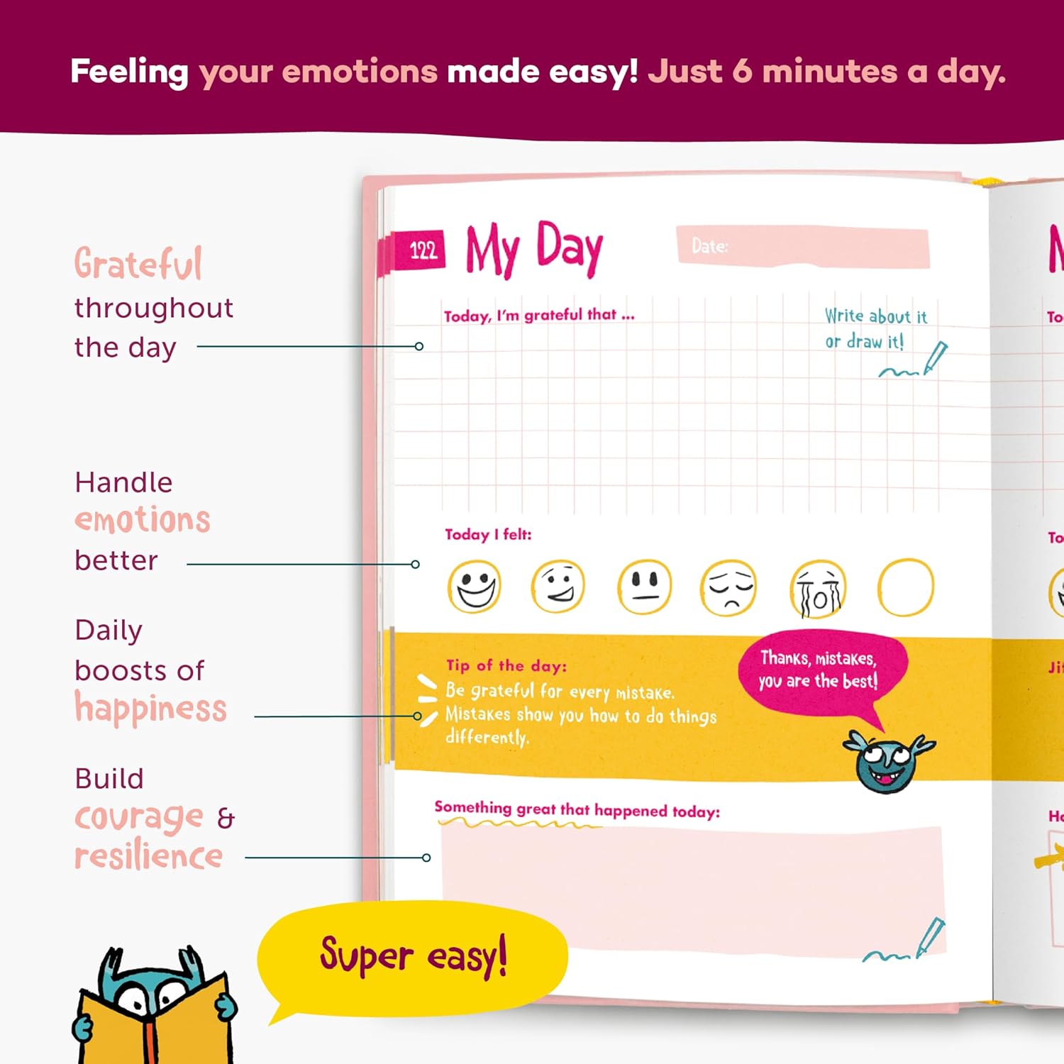 Thumbnail 2 de 6-Minute Kids Diary 6–12 gratitude journal for children 📔