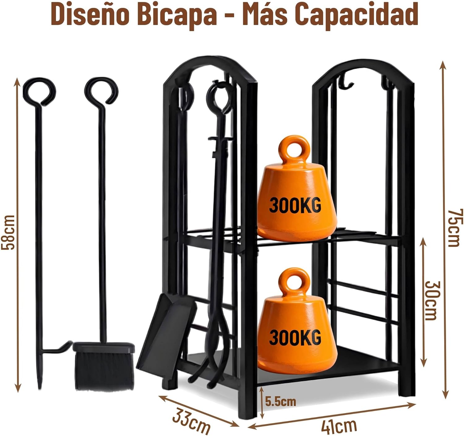 Thumbnail 1 de Amagabeli Estante para leña 73,91 cm