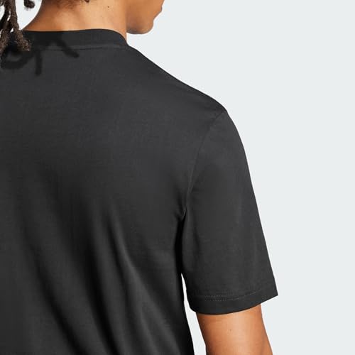Detalle de adidas Hombre Essentials Small Logo Jersey Shirt (Negro/Blanco, L)