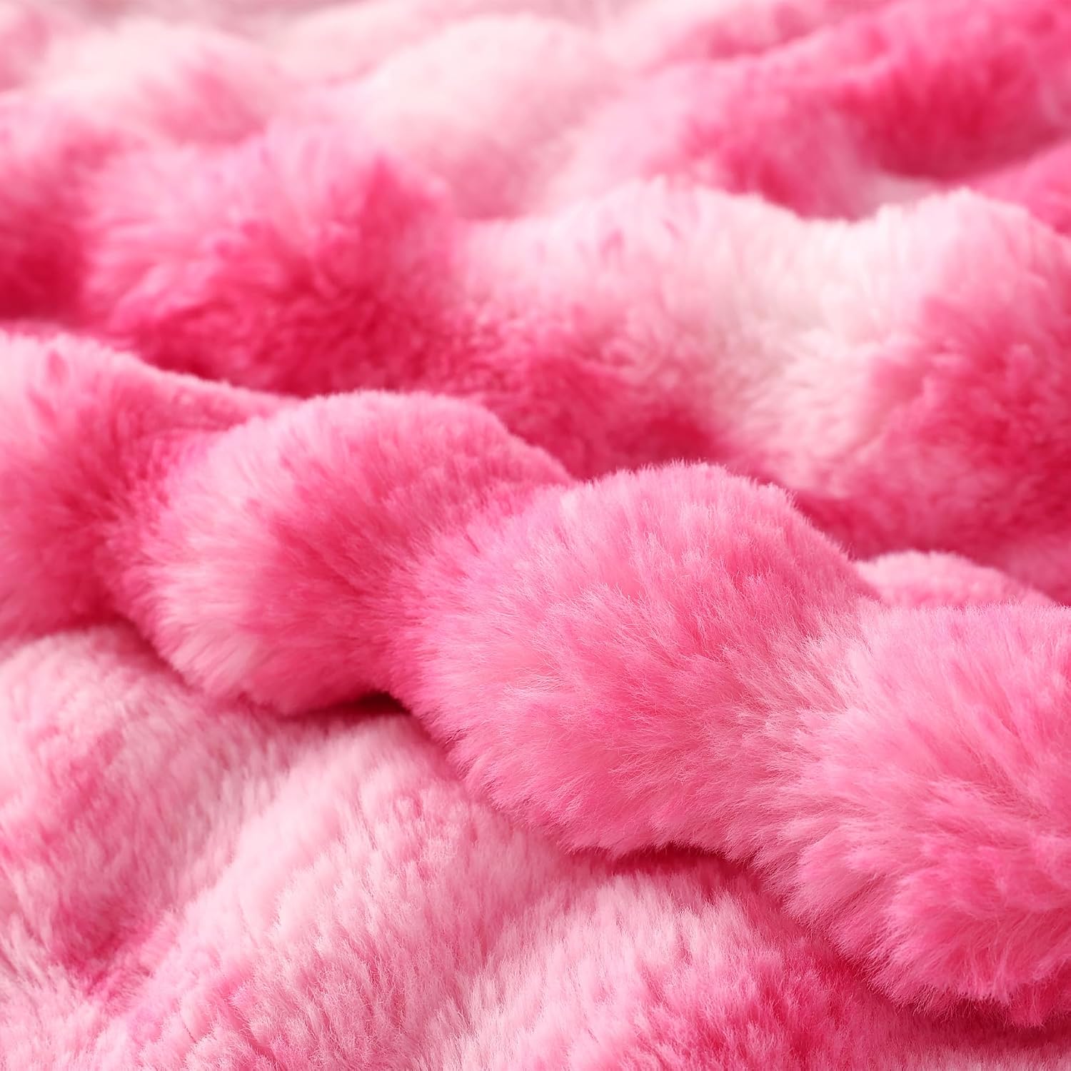 Detalle de COOVA Faux Fur Throw Blanket for Couch (50x60 Inches) in Tie Dye Pink