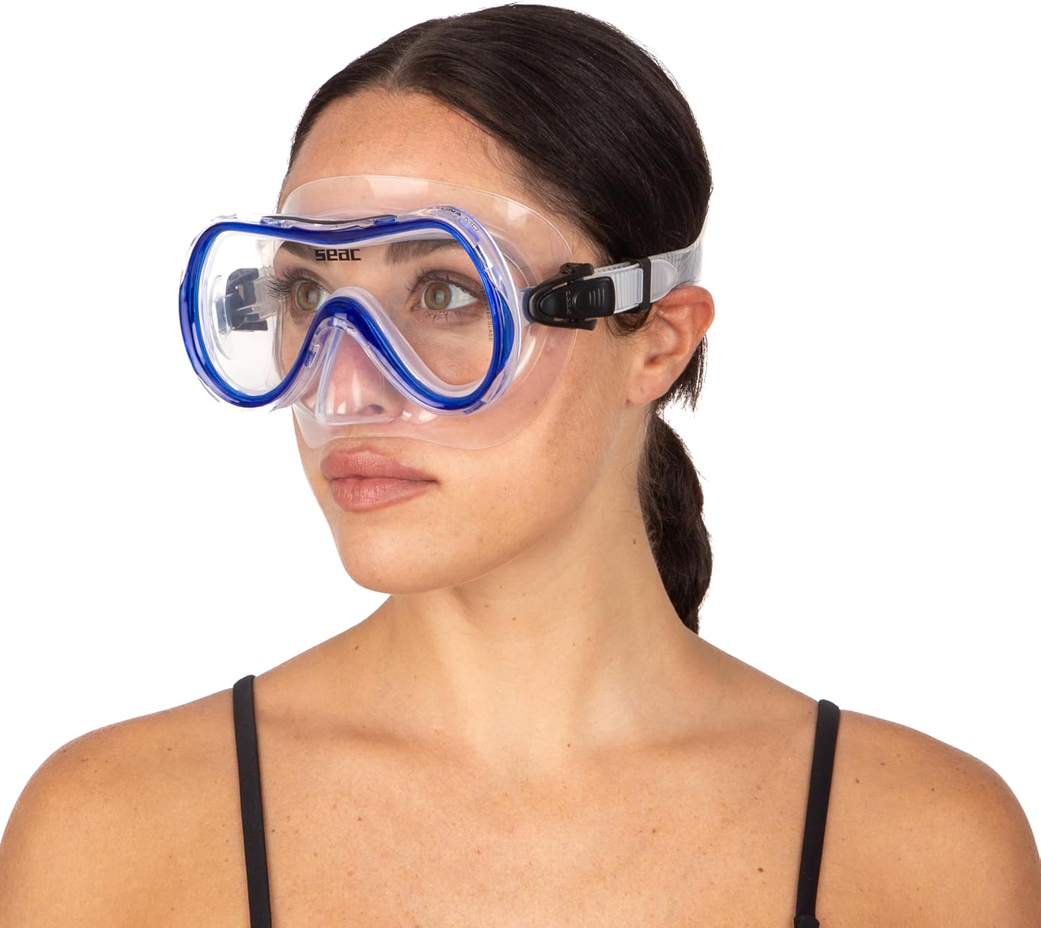 Detalle de SEAC Set BIS Salina Top — Masque Salina et Tuba Top en silicone pour plongée en apnée