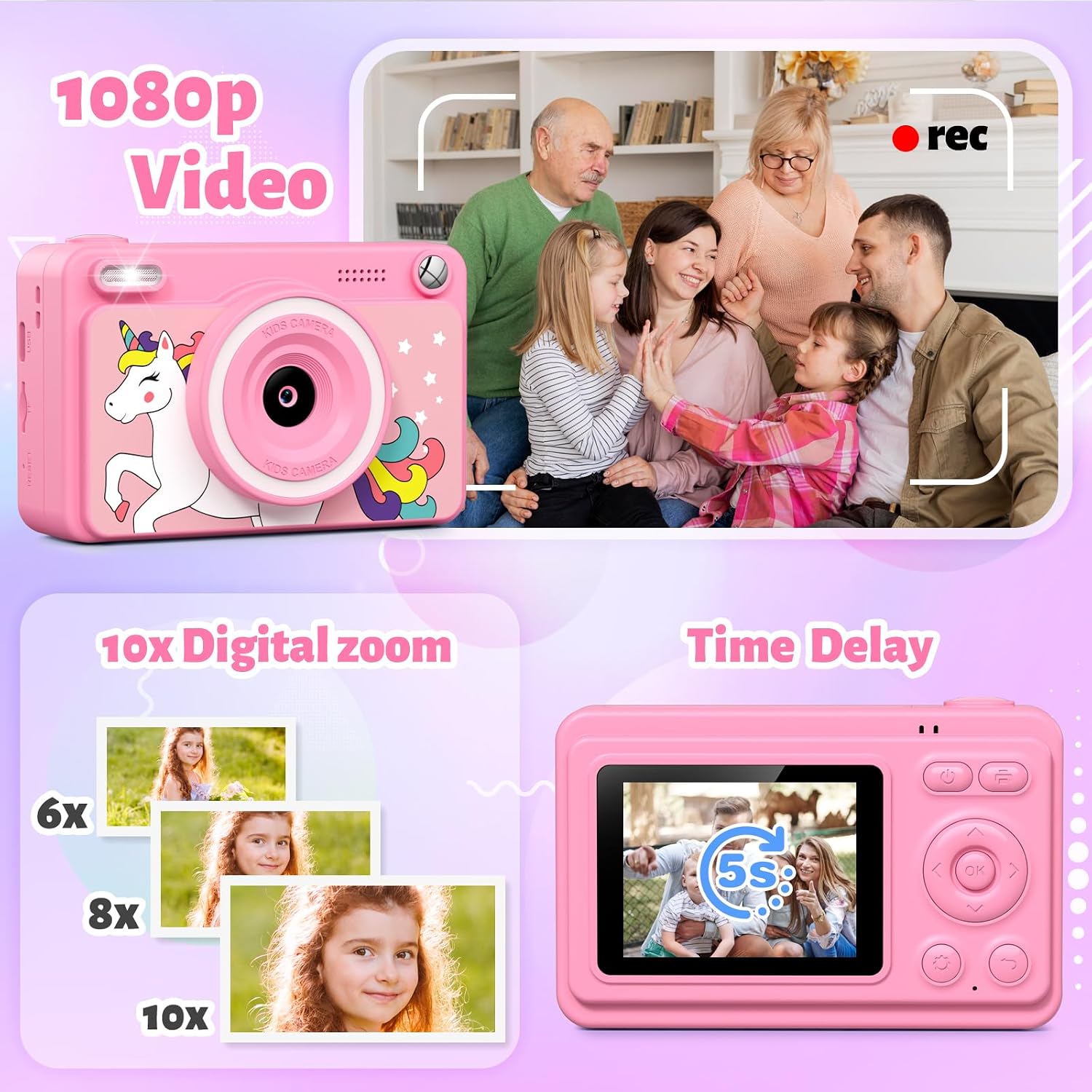 Detalle de GREENKINDER Kids Camera Instant Print 1080P