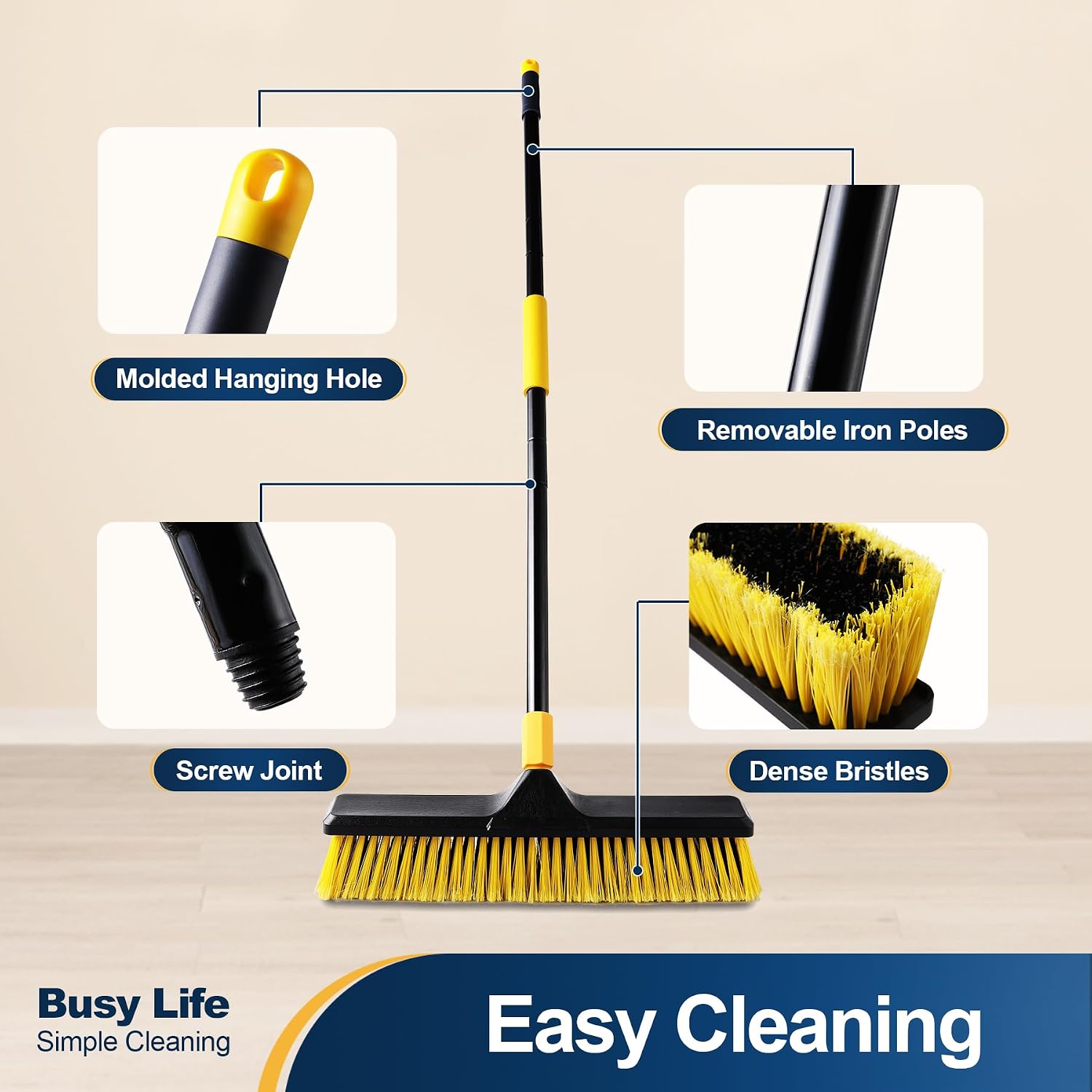 Thumbnail 6 de Yocada 18-Inch Push Broom: Heavy-Duty Outdoor Cleanup with Adjustable Length