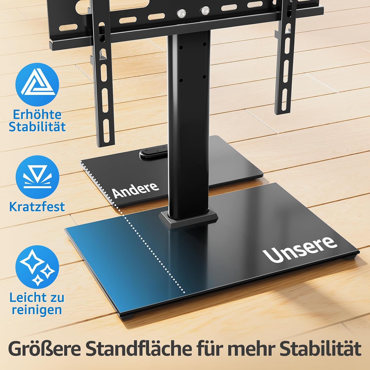 Thumbnail 3 de MOUNTUP TV Ständer Höhenverstellbar für 24–60 Zoll – robuster universeller TV-Ständerkauf mit Kabelmanagement