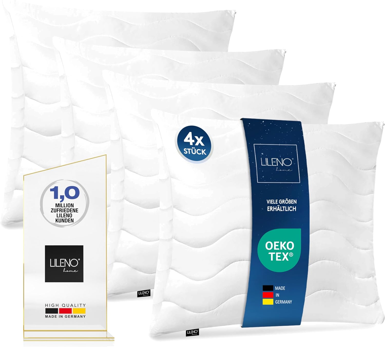 Detalle de LILENO HOME Allergiker Kopfkissen 80x80