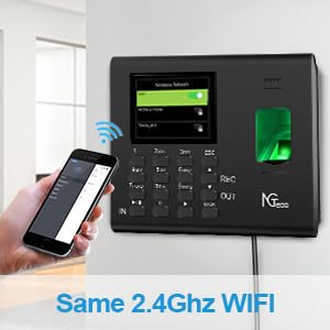 Detalle de NGTeco Clocking in Machine for Employees – Small Business Biometric Time Clock with Battery and 2.4GHz WiFi