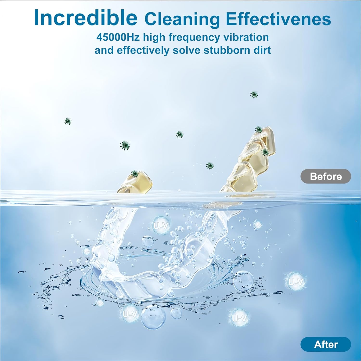 Detalle 2 de HYCHIKA Ultrasonic Retainer Cleaner 45kHz