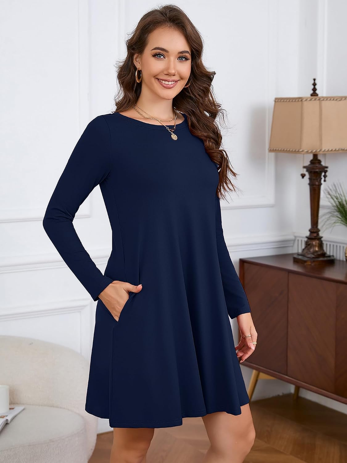 Detalle 2 de KORSIS Women's T-Shirt Dress, 95% Polyester