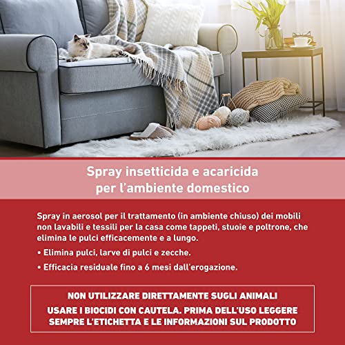 Detalle 2 de FRONTLINE Homegard Spray Insetticida 250 ml: protezione rapida contro pulci e zecche per mobili e tessili