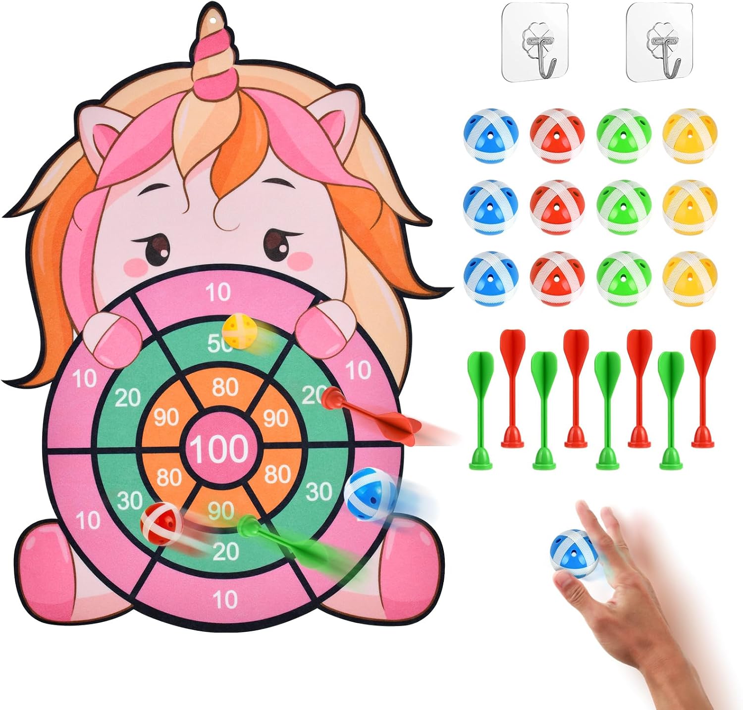 Detalle de Vicloon Double Sided Dart Board with 12 balls