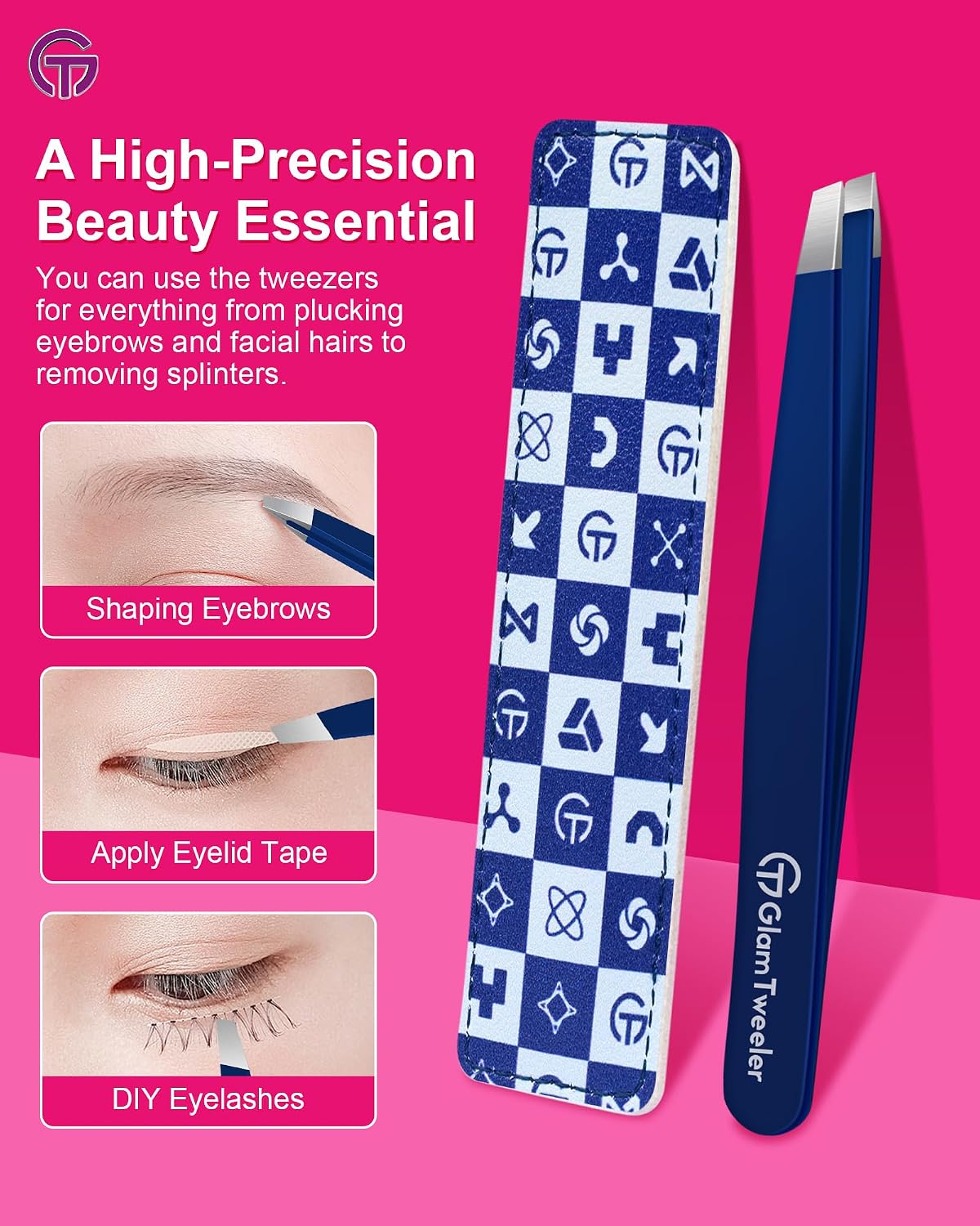 Thumbnail 4 de GlamTweeler Expert Slant Tip Tweezers with Case 🪮