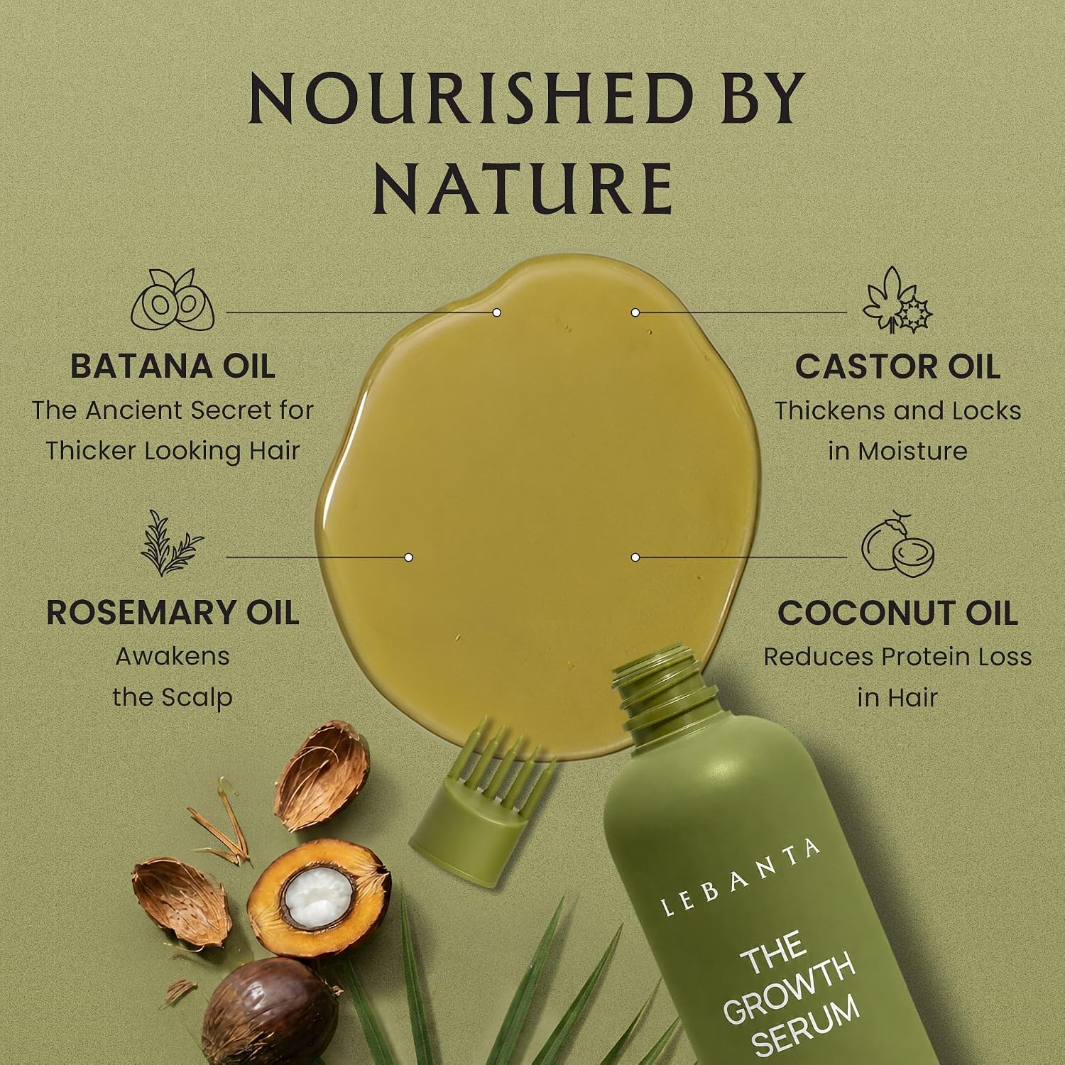 Detalle de Lebanta Batana Oil for Hair - 100% Pure & Natural Blend for Thicker, Stronger-Looking Hair