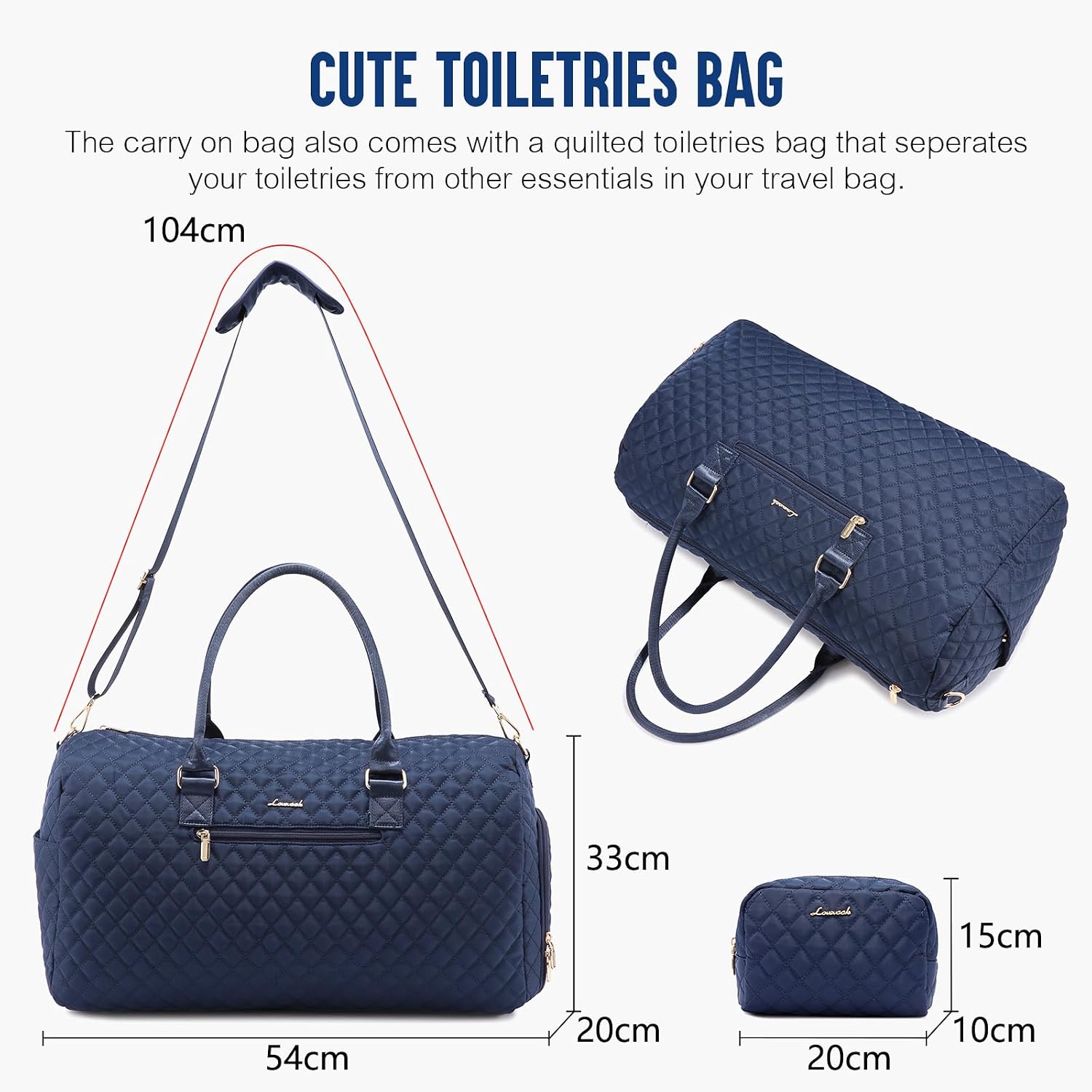 Detalle 2 de LOVEVOOK Sporttasche/ Reisetasche Damen Weekender inkl. Kulturtasche – mit Schuhfach, Nassfach & Handgepäck-Funktion