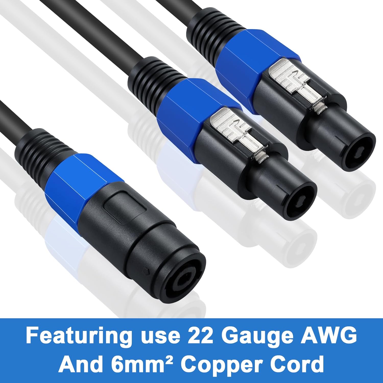 Detalle de Maxhood 1.5ft Speakon Splitter Cable — 22 AWG, 1 Female to 2 Male