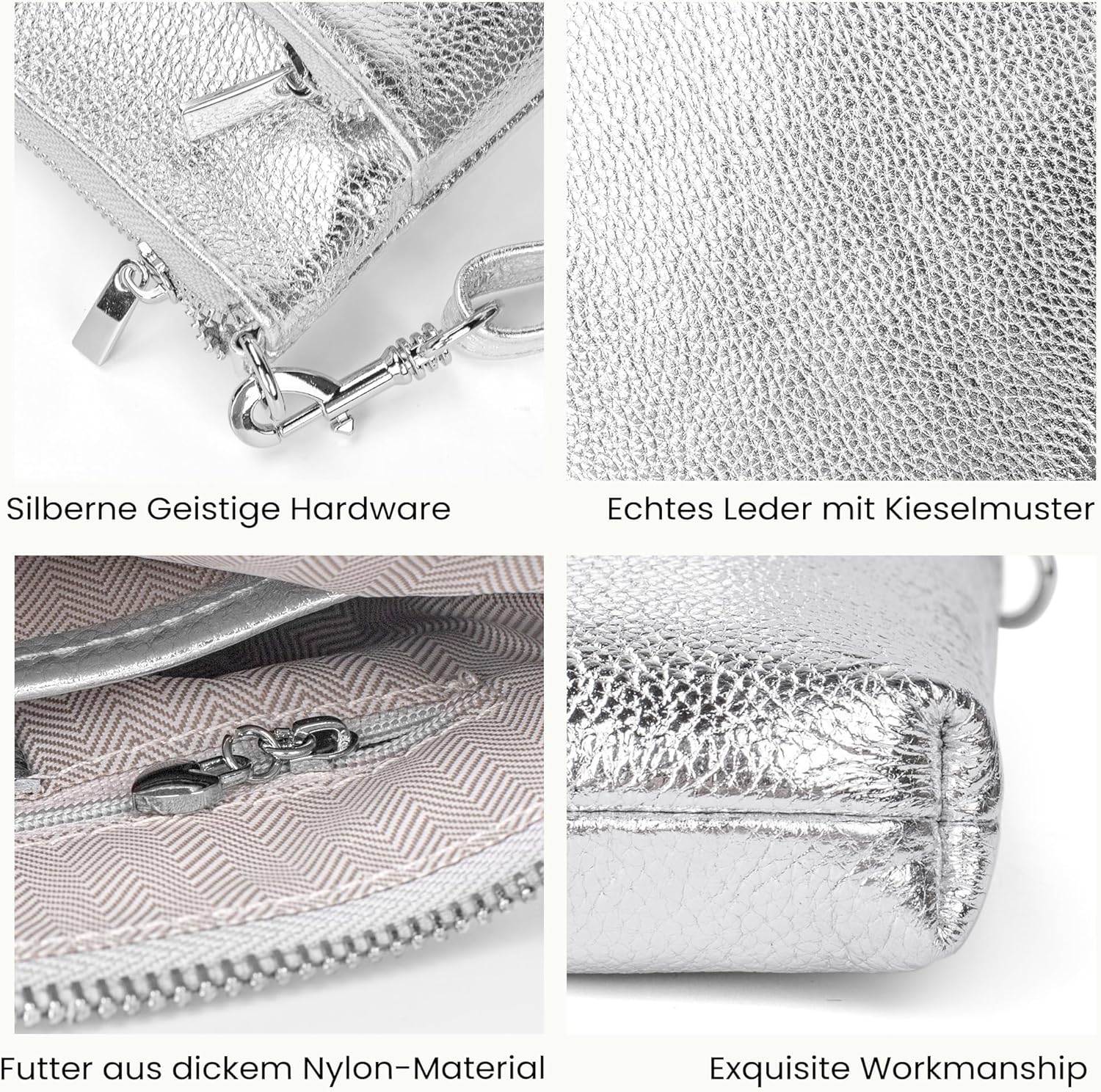Thumbnail 4 de befen Echtleder Umhängetasche Damen Mittelgroß – Crossbody mit Handyfach, verstellbarem Gurt