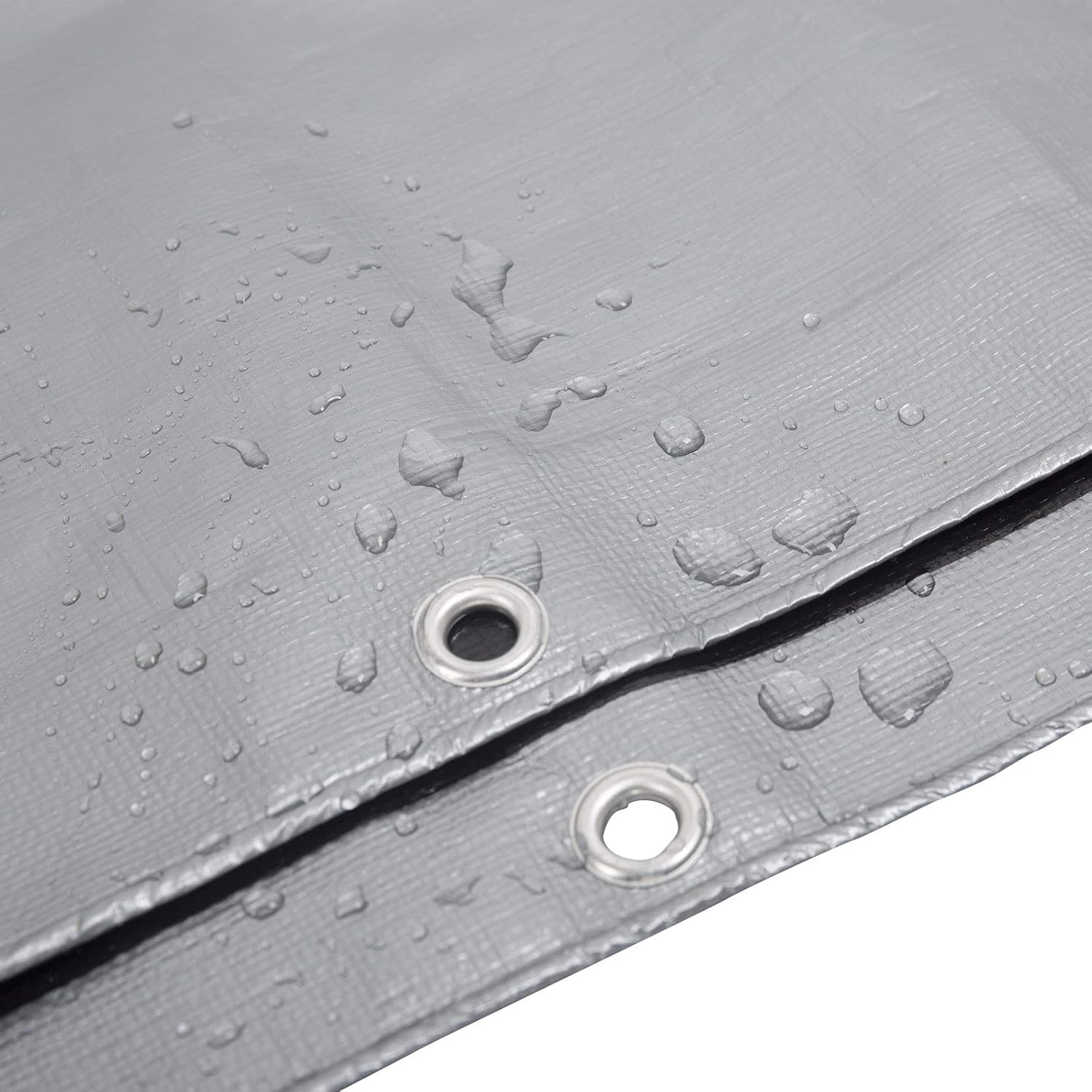 Detalle de WOLTU Telone occhiellato idrorepellente 1,5x2 m in PE 280 g/m² (grigio+nero)