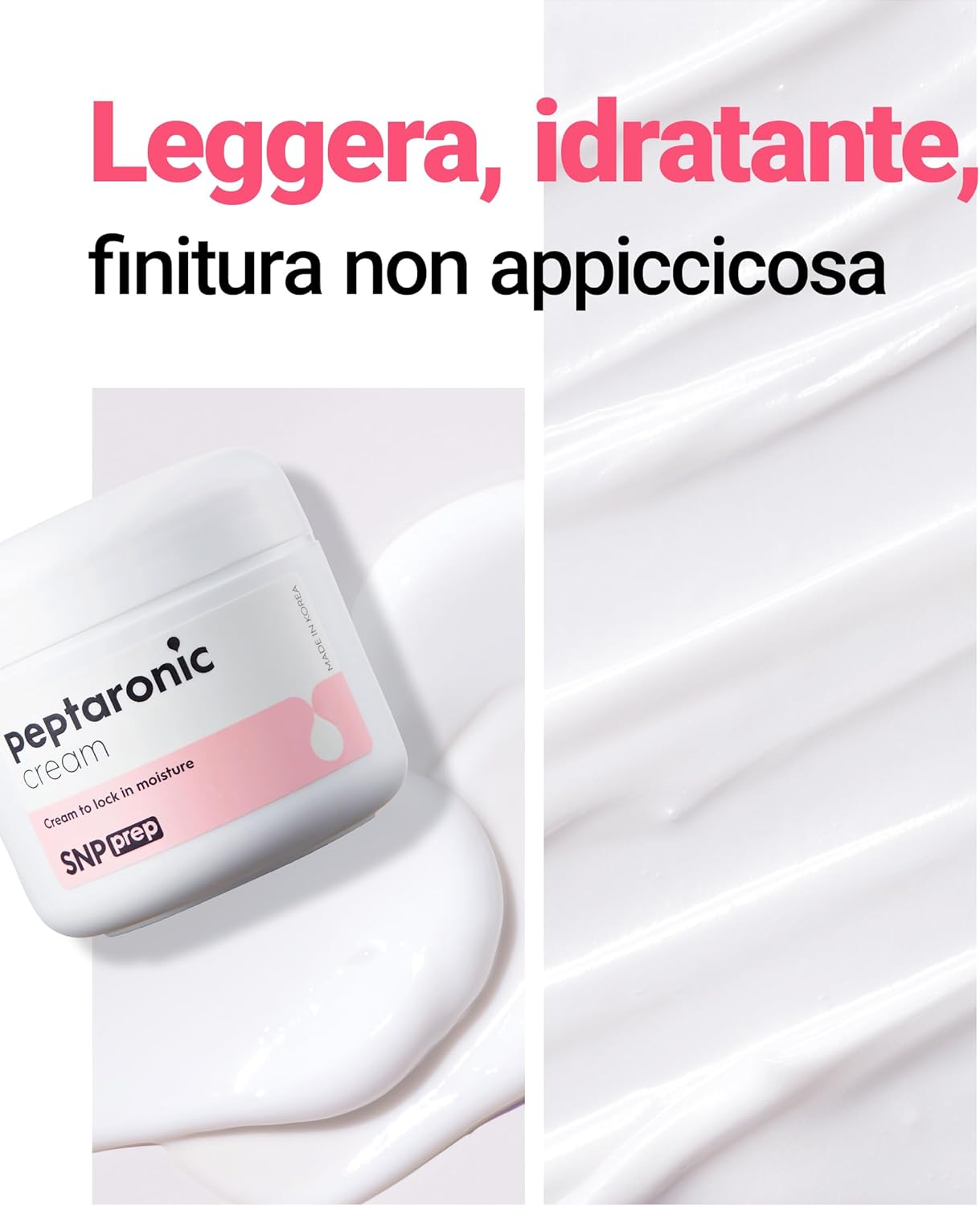 Detalle de Crema Viso SNP Prep Peptaronic – Idratante tutto-in-uno con 6 peptidi e 5 tipi di acido ialuronico (55 ml)