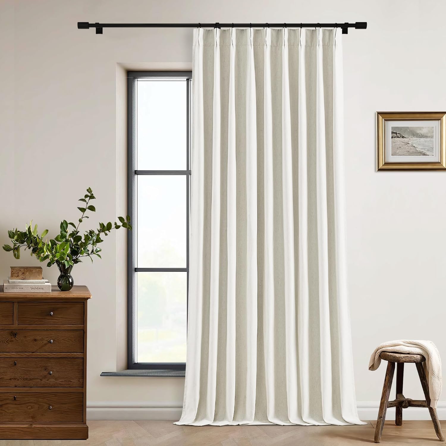 Thumbnail 6 de Natural Linen Blackout Curtain Panel with Pinch Pleat — 96" L x 60" W (One Panel)