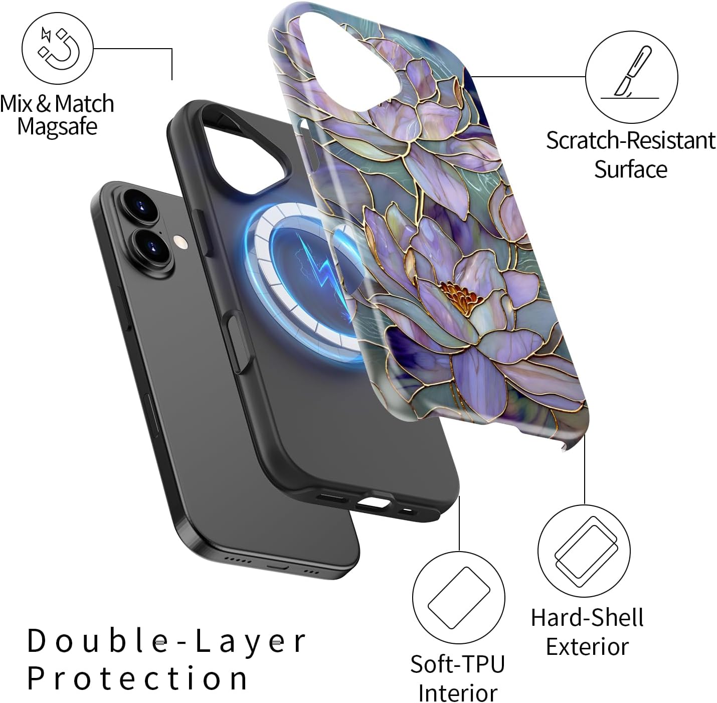 Thumbnail 1 de DorisMax for iPhone 17 Case — Dual-Layer, MagSafe Ready with Shockproof Protection