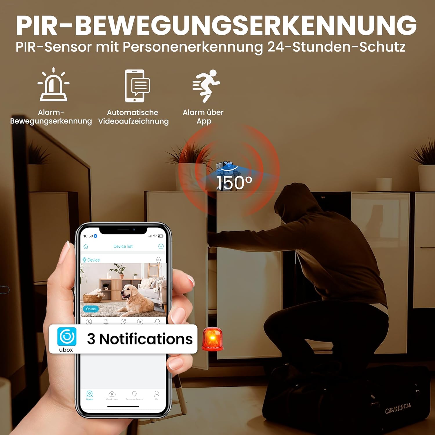 Detalle 2 de 4K Mini Kamera für Innen, 2800 mAh Akku