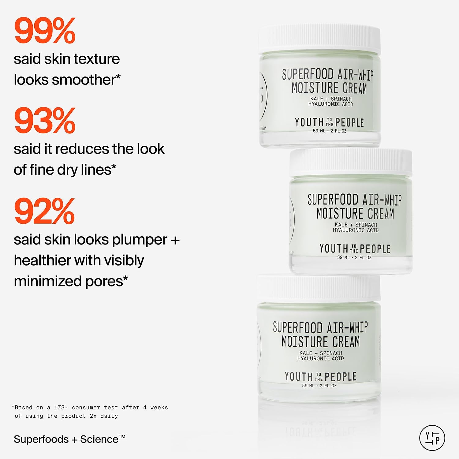 Detalle de Youth To The People Superfood Air-Whip Moisturiser with Kale, Spinach & Hyaluronic Acid (59ml)