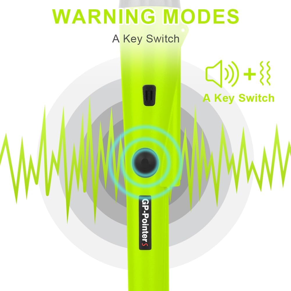 Detalle de Flintronic Metal Detector impermeabile IP66 a scansione 360° con LED e batteria 9V (verde)