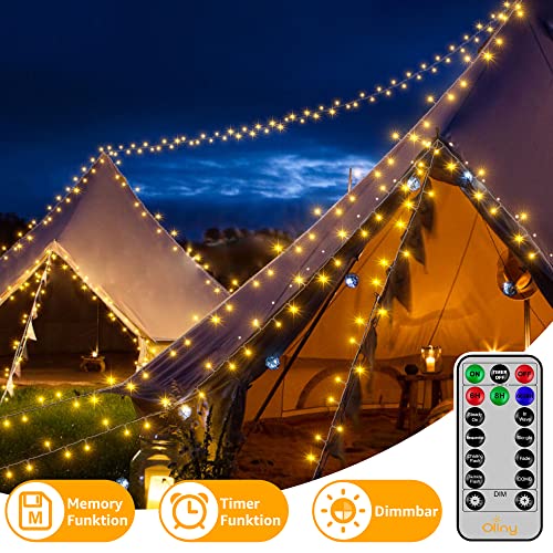 Detalle de Ollny Außen-Lichterkette 40/80 m – 400 LED, IP44, dimmbar, 8 Modi, Timer