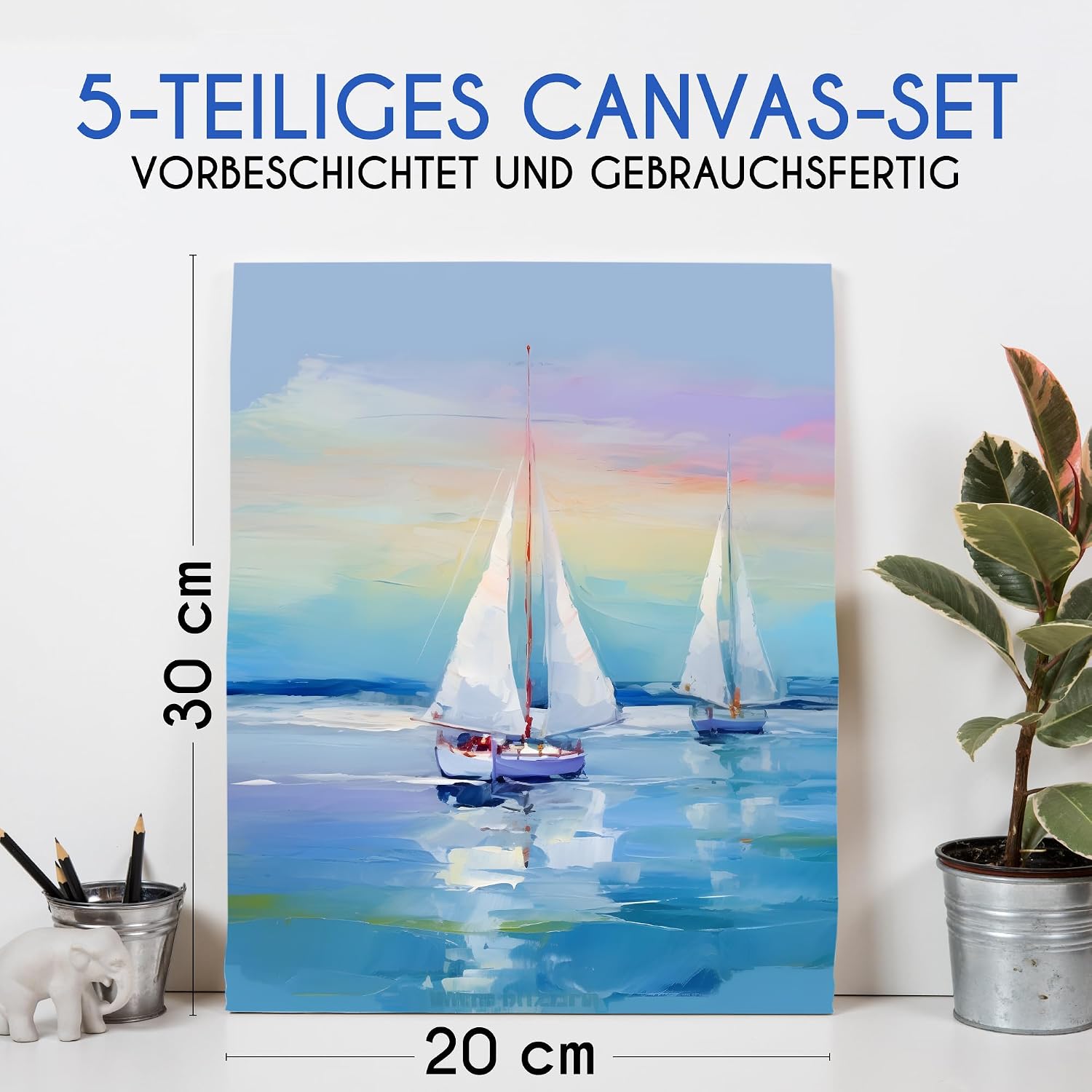 Detalle 2 de Zenacolor Leinwand 5er Set 20x30 cm 🎨