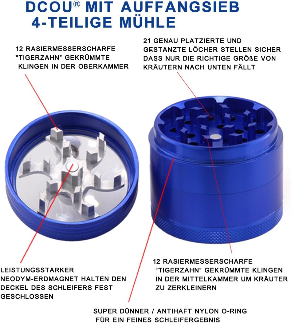 Detalle 2 de DCOU DCOU-SY-DE kruidenmolen 55 mm in aluminium met handslinger