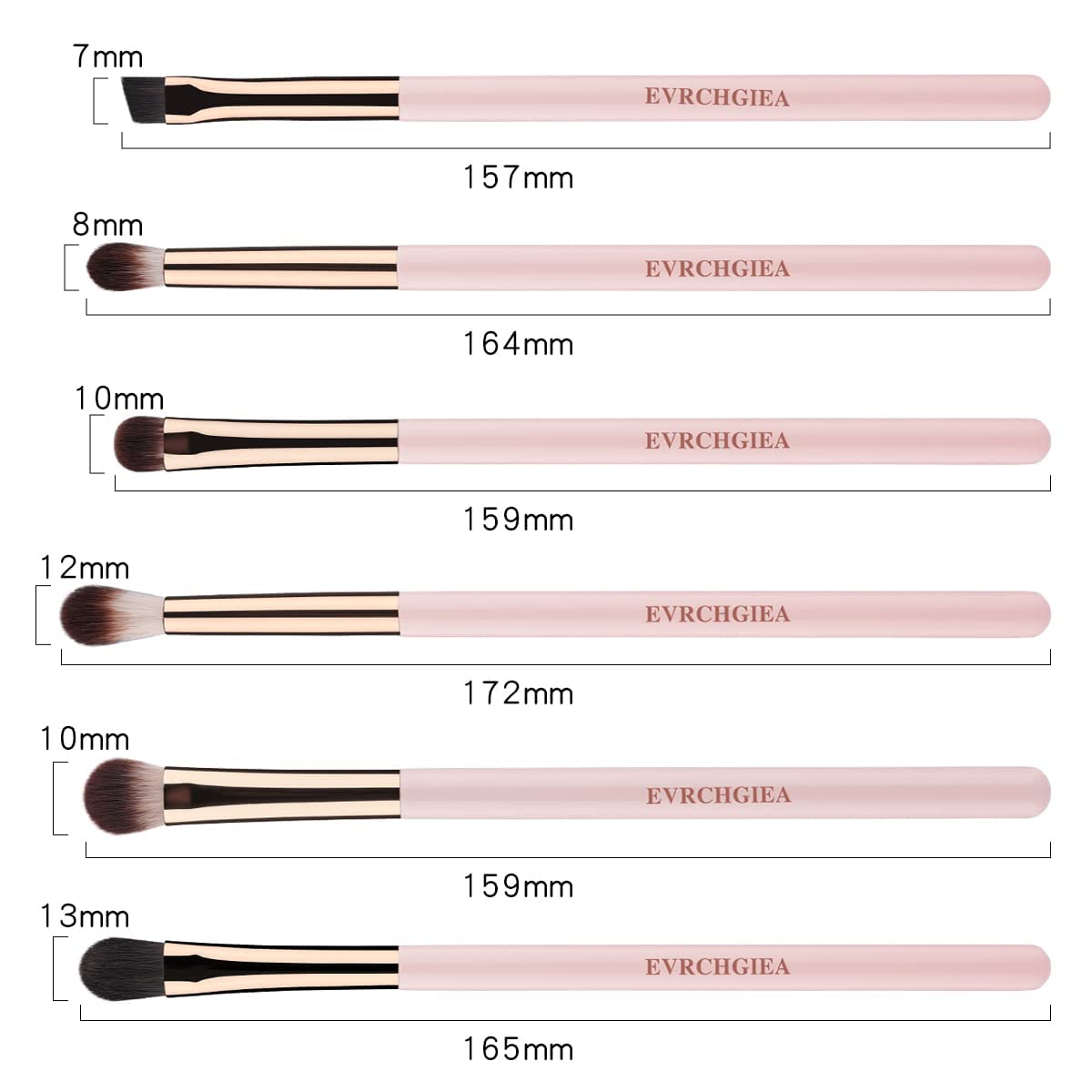 Detalle 2 de Eye Makeup Brush Set, 6 Pcs – Professional Blending Brushes with Soft Vegan Bristles & Wood Handle