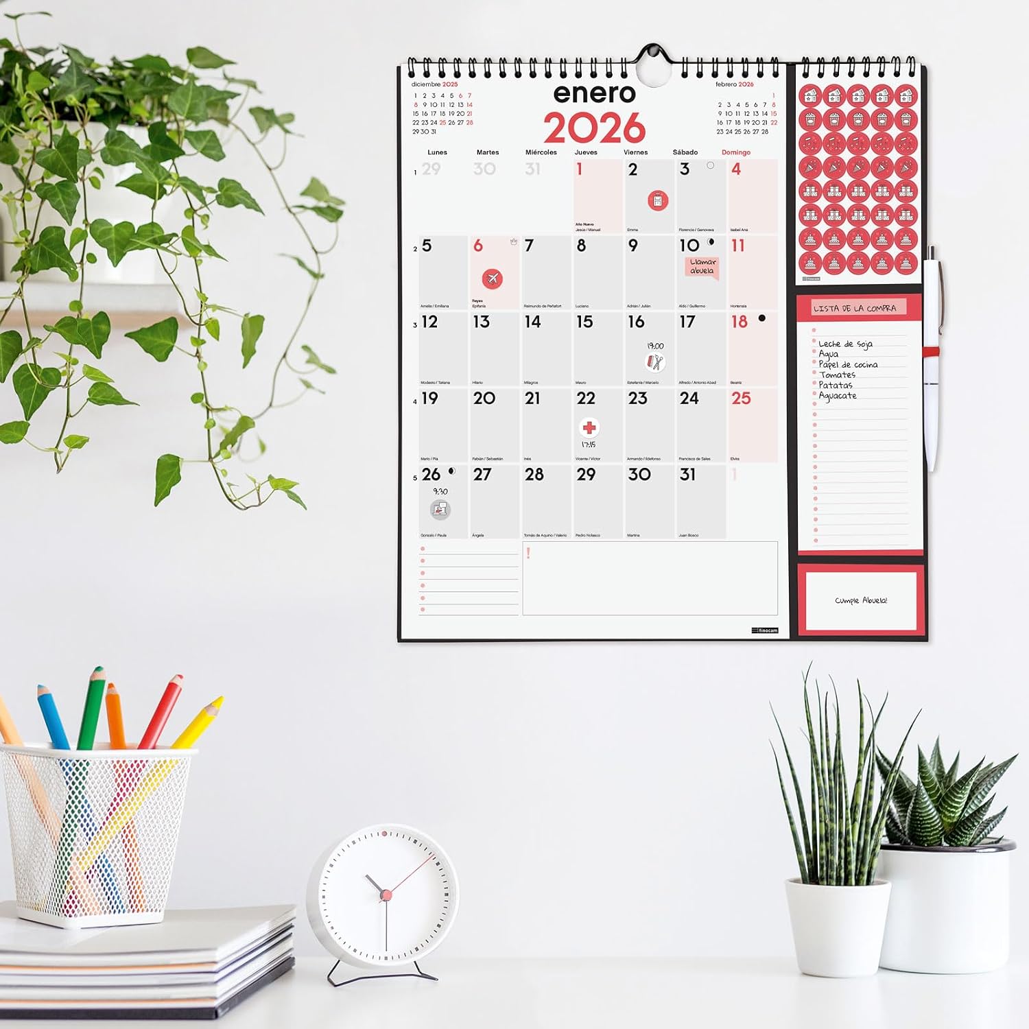 Thumbnail 1 de Finocam Calendario de pared 2026 Mes Vista 📅